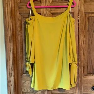 Eloquii yellow cold shoulder top